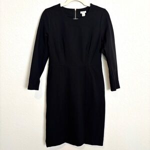 J. Crew Classic Black Midi Dress Women’s Size 4 LBD Capsule Wardrobe Career